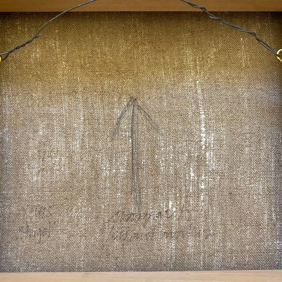 Original abstract oil painting by Margaret Tsirantonakis, "Angel" 1995 11"x10" - Picture 6 of 8